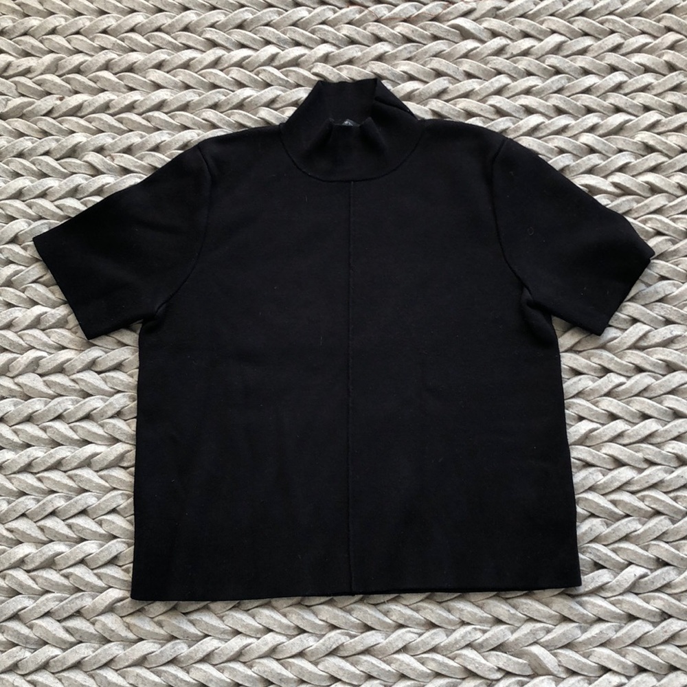 Saks Fifth Avenue Short Sleeve Mock Neck Sweater